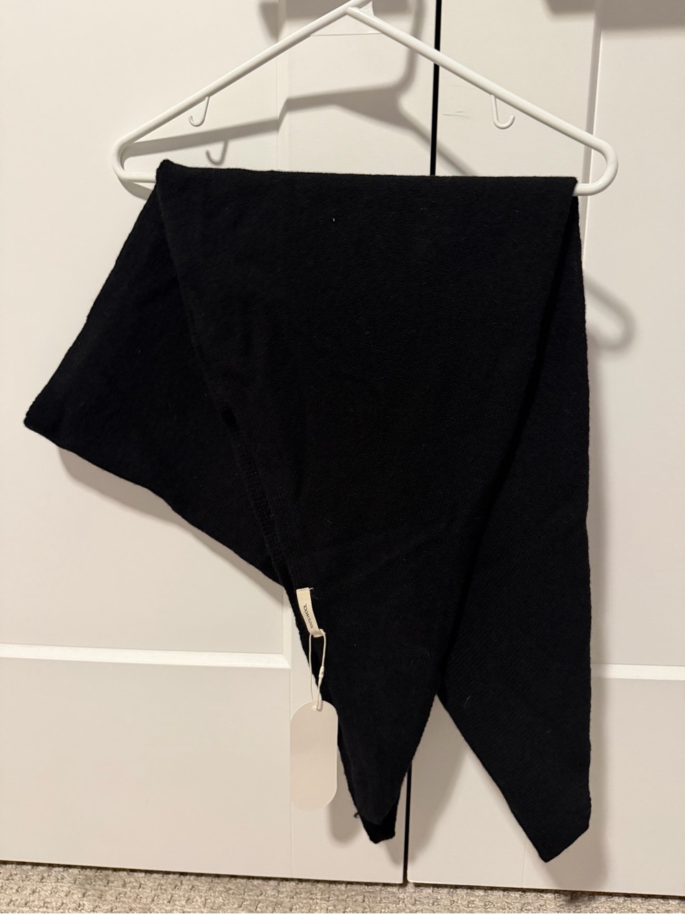 Black Knit Scarf Wrap - Classic Winter Accessory
